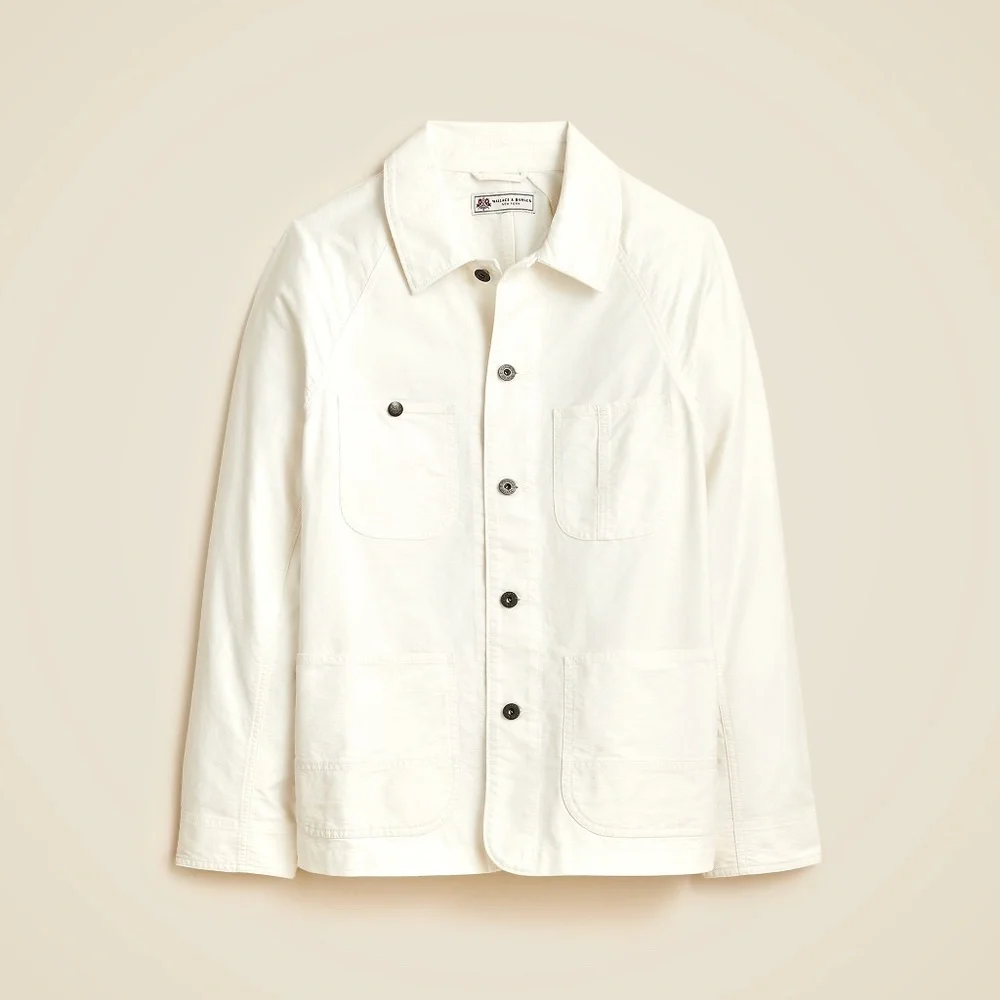 J.Crew Wallace & Barnes lightweight Cotton oxford chore jacket White